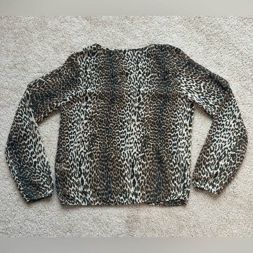 Charming Charlie Sheer Long Sleeve Cheetah Top - Picture 5 of 5